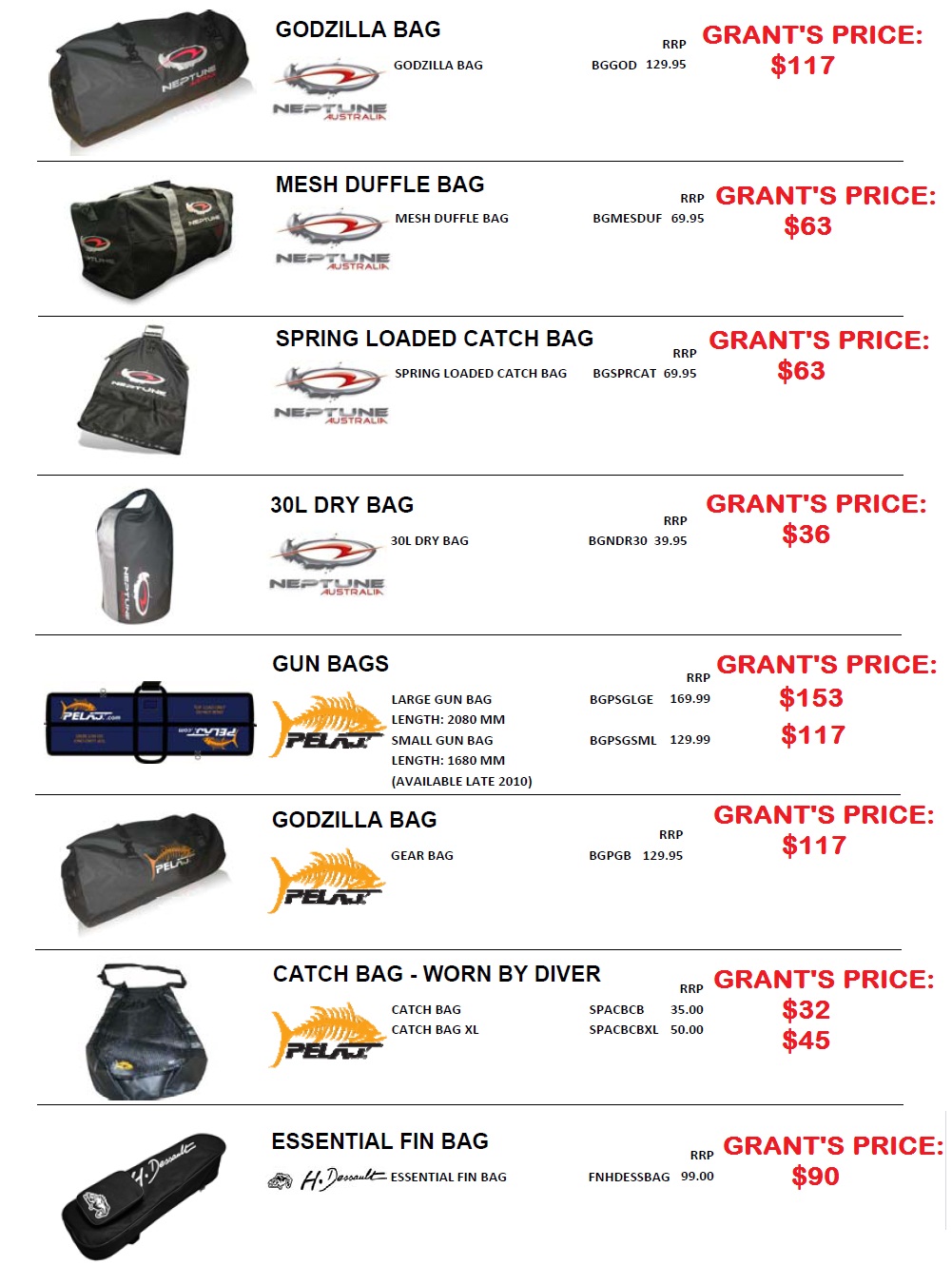 GEAR AND FIN BAGS